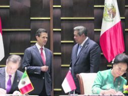Funcionarios del Gobierno de México firmaron varios acuerdos con representantes del Gobierno de Indonesia. NTX /