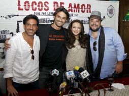 En conferencia de prensa, los actores Silvia Navarro, Alejandro Ibarra, Franky Martín e Iván Sánchez presentan la puesta en escena. NTX /
