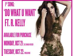 Gaga aparece con cabello largo y sin ropa, aunque cubre sus partes íntimas con lo que parece ser pasto. ESPECIAL /