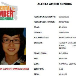 Menor buscada en alerta Amber de Sonora es encontrada muerta