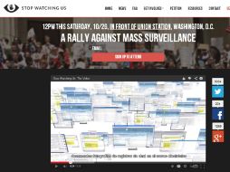 Mediante su página web piden que se deje espiar a los ciudadanos de manera arbitraria ya que la privacidad es un derecho de todos. ESPECIAL /
