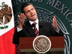 Enrique Peña Nieto, en la clausura de la Cuarta Asamblea General Ordinaria del Seguro Social. SUN /
