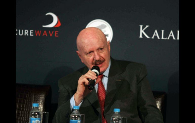 El comisionado nacional de Seguridad, Manuel Mondragón y Kalb, durante la ''IV Cumbre de Seguridad: El Nuevo Paradigma''. NTX /