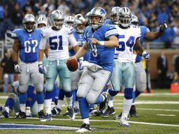 Matt Stafford anota en los últimos 12 segundos con un engaño a los Vaqueros, para llevarse la victoria. AP /