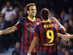 Cesc Fábregas y Alexis fueron los autores de los goles, ayudados por un autogol del portero del Celta de Vigo.  /