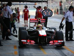 El piloto de McLaren, Sergio Pérez logró la quinta posición con un tiempo de 1:40.812. AP /
