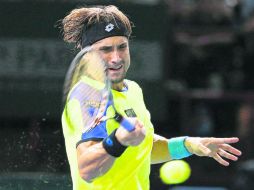 David Ferrer dio cátedra de tenis ofensivo ante su compatriota Rafael Nadal, ayer en el Masters de París. EFE /