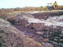 Zona del derrame. A casi una semana de la fuga de gasolina en Tlajomulco de Zúñiga, así luce el punto de la contingencia.  /