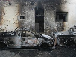 Imagen de la presidencia municipal destruida por pobladores del municipio de Guadalupe Victoria. NTX /