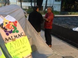 El presidente municipal de Santa Ana Maya, Ygnacio López Mendoza estuvo en huelga de hambre acá en paseo de la reforma @Leticia_Quezada ESPECIAL /