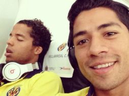 Javier Aquino (d) fue convocado por el estratega del Villarreal, Giovani dos Santos no; está lesionado. Foto: @JavierAquino7. ESPECIAL /