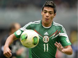 Raúl Jiménez, delantero de las Águilas, fue pieza importante en el 5-1 sobre Nueva Zelanda. AFP /