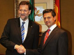 Mariano Rajoy destaca la buena relación que tiene con el Presidente mexicano, Enrique Peña Nieto. ARCHIVO /
