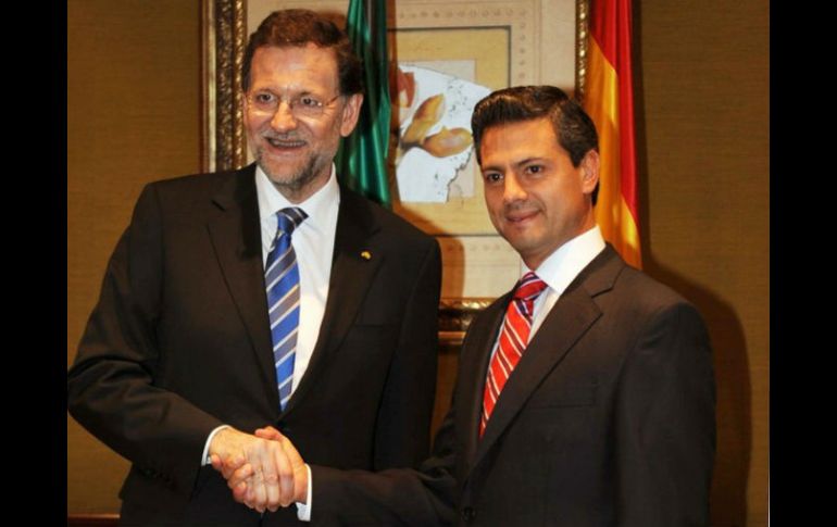 Mariano Rajoy destaca la buena relación que tiene con el Presidente mexicano, Enrique Peña Nieto. ARCHIVO /