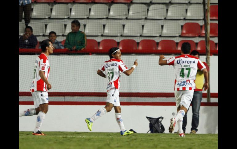 Necaxa pasó sin problemas sobre Delfines del Carmen 3 goles a 0 este sábado. MEXSPORT /
