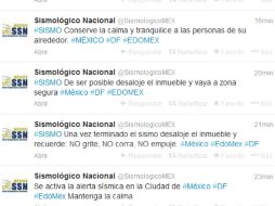 Imagen tomada de @SismologicoMEX. ESPECIAL /