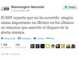 El Sismológico Nacional rectifica por medio de su cuenta en Twitter. TOMADA DE @SismologicoMX  /