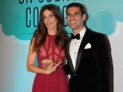 Jaydy Mitchel y Rafa Márquez desfilaron por la alfombra roja de la Gala de su fundación. NTX /