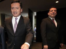 Reunión. El secretario de Gobernación, Miguel Ángel Osorio, junto al titular de la CNDH, Raúl Plascencia. NTX /