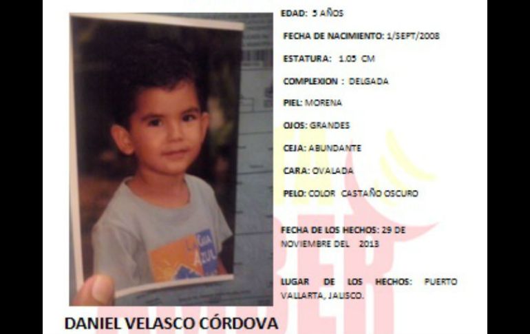 Esta tarde se activó la Alerta Amber Jalisco por la desaparición del menor Daniel Velasco Córdova de cinco años. ESPECIAL /