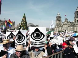 Simpatizantes de Andrés Manuel acudieron a su llamado en el Zócalo.  /