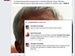 La publicación en el perfil de Moncada ha sido eliminada tras los comentarios del priista Fernández. ESPECIAL /