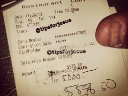 El proyecto 'anónimo' ha causado revuelo por regalar miles de dólares en cada propina. ESPECIAL /