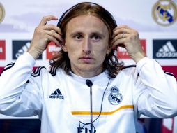 El jugador del Real Madrid, Luka Modric durante una rueda de prensa. EFE /