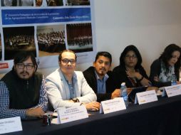 Eduardo García (I),  coordinador nacional del Sistema Nacional de Fomento Musical, encabezó el encuentro. ARCHIVO /