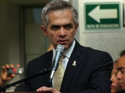 El corto discurso de Mancera no se entendió por el fuerte y constante abucheo ESPECIAL /