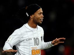 Ronaldinho fue el autor de la única anotación del Atlético Mineiro frente al Raja Casablanca. EFE /