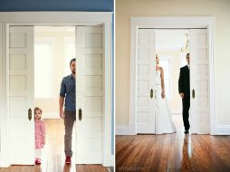 En las imágenes, él y su hija recrean fotografías que la pareja se había tomado el día de su boda. Tomada de rockpink4ali.com. ESPECIAL /