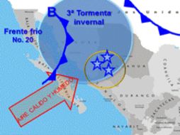 El fenómeno será provocado por la asociación de un frente frío y una baja presión. TOMADA DE @conagua_clima  /