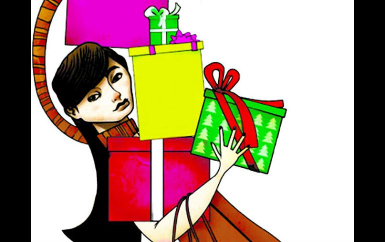 Adentro de la tienda los engranes del espíritu navideño se mueven en forma de escaleras eléctricas.  /