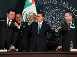 Peña Nieto presidió la XXXV Sesión del Consejo Nacional de Seguridad Pública, en el Salón Tesorería de Palacio Nacional. NTX /