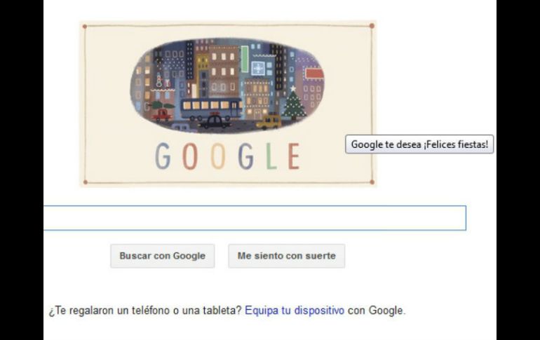 La firma colocó una representación de una ciudad de noche iluminada por los característicos focos navideños y un árbol de Navidad. ESPECIAL /