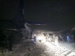El avión de transporte An-12 que se ha estrellado en la región siberiana de Irkutsk, Rusia. EFE /