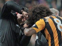 El festejo de Huddlestone se dio gracias a una promesa que el mismo jugador había hecho. AFP /