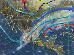 La masa de frío propiciará lluvias fuertes en el oriente y el sureste del país. Imagen: @conagua_clima. ESPECIAL /