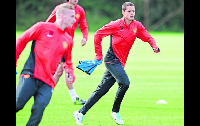 Javier Hernández podría ver hoy acción en la FA Cup con los Red Devils, debido a que Van Persie y Rooney que están lesionados.  /