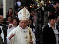 Norberto Rivera oficia la primera misa dominical de este 2014. NTX /