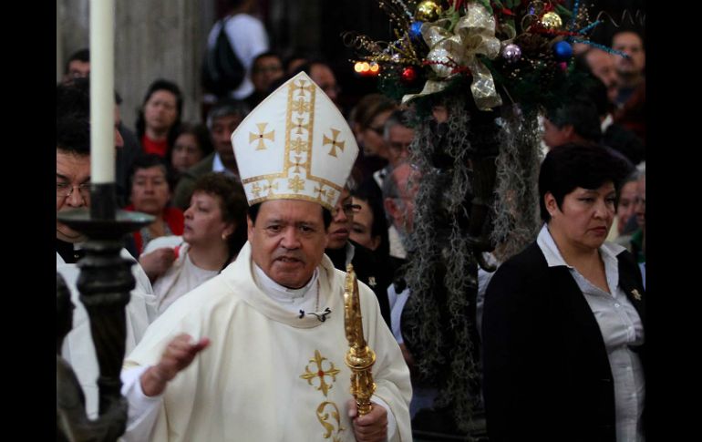 Norberto Rivera oficia la primera misa dominical de este 2014. NTX /