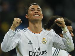 Ronaldo reacciona tras anotar durante el partido del Real Madrid ante el Celta. AP /