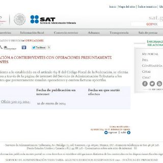 El SAT publica lista de presuntos emisores de facturas falsas