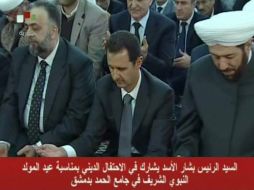 'El pueblo sirio te reitera su lealtad' dijo Abdel Satar, ministro de asuntos religiosos, refiriéndose a Al Assad. AFP /