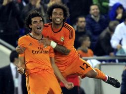 Pepe tuvo la única oportunidad para poner arriba al Madrid en el marcador y lo logró. EFE /