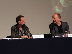 Thomas Boberg y Morten Sondergaard, durante la presentación editorial de sus obras. NTX /