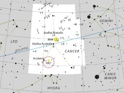 En la imagen, se muestra la ubicación del cúmulo estelar Messier 67. EFE /