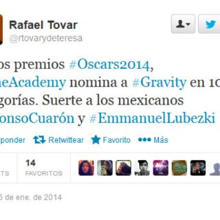 Rafael Tovar y de Teresa felicita a Alfonso Cuarón