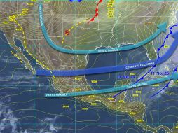 Prevén que el frente frío 27 deje de afectar al país, mientras que 28 se extenderá sobre el norte. TOMADA DE smn.conagua.gob.mx  /